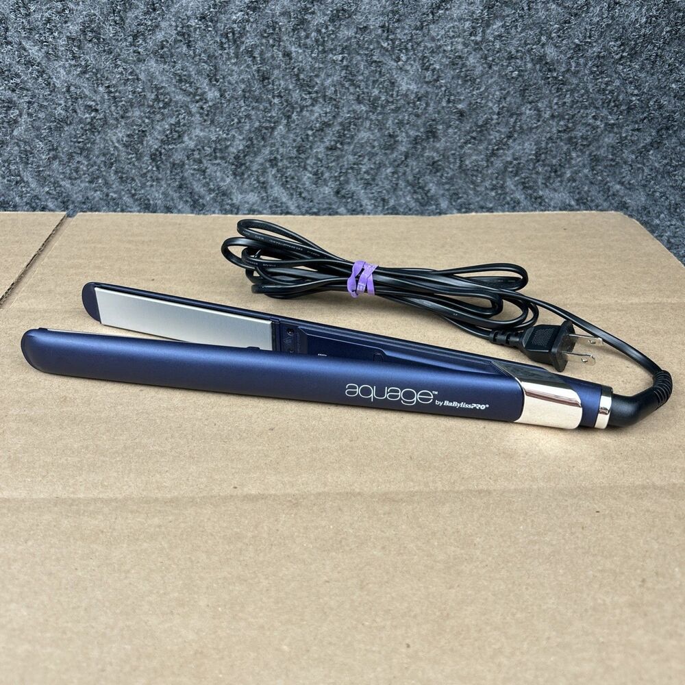 Aquage BaByliss PRO 1 " Styling Tool Silk Smoothing Flat Iron AQSK130 Blue